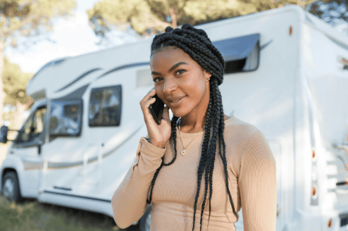 First time RV owner using a cell phone to purchase RV insurance policy in Iowa.